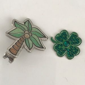Magnetic Golf Cap clip Clover and Palm tree by Kate Lord